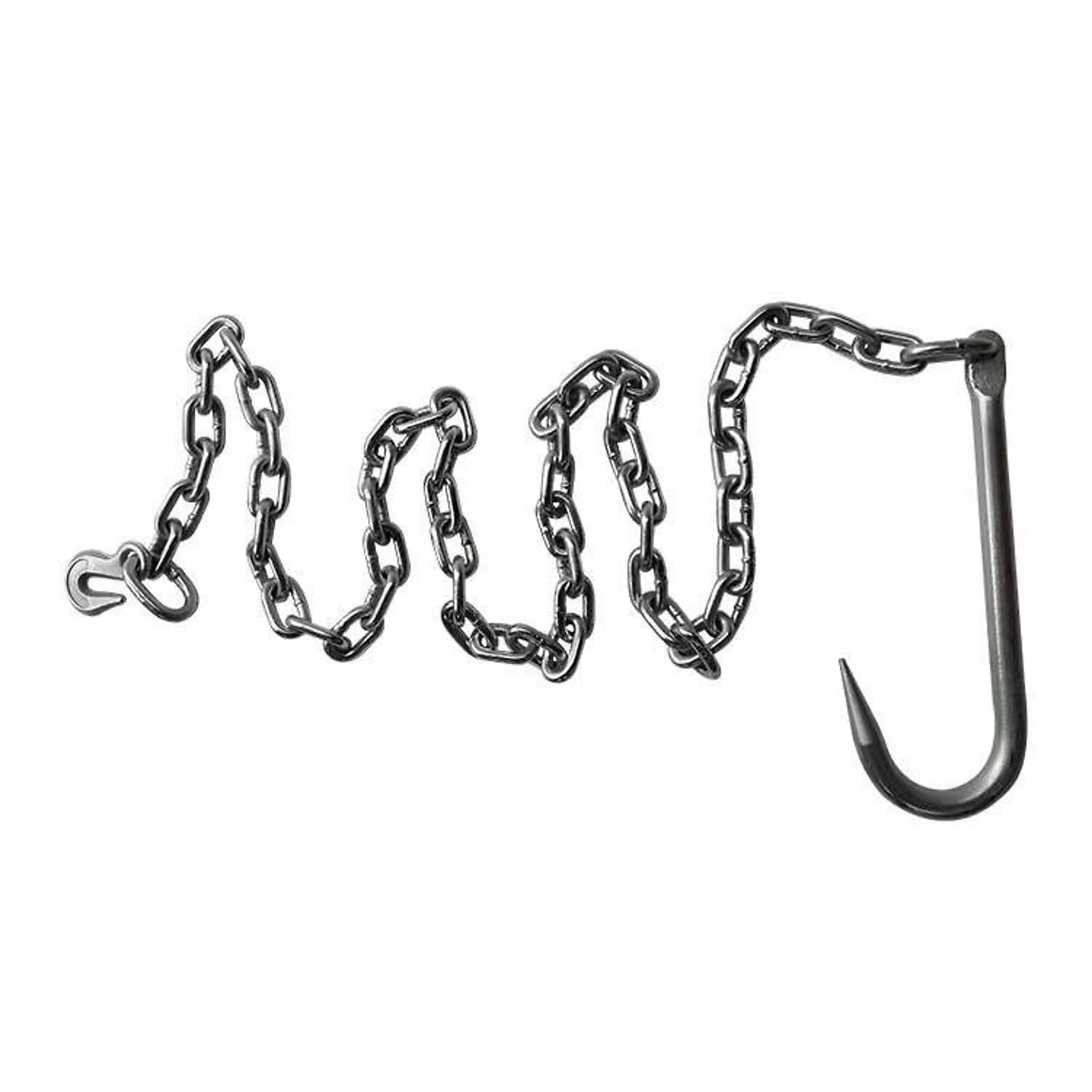 Shop Tuff Chain with J-Hook - 3/8in. Thick, 6ft. Length, 4700-Lb. Capacity, Zinc Plated, Model# STF-386JH